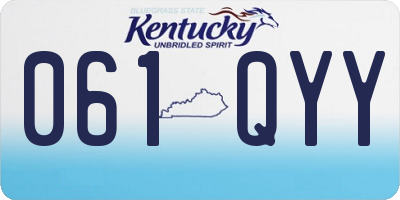 KY license plate 061QYY