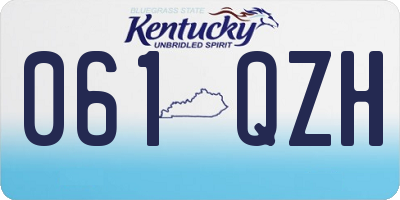 KY license plate 061QZH