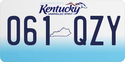 KY license plate 061QZY