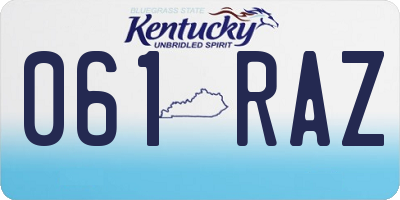 KY license plate 061RAZ