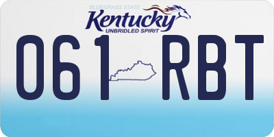 KY license plate 061RBT