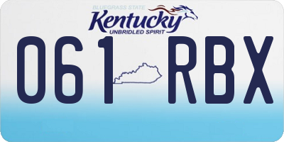 KY license plate 061RBX