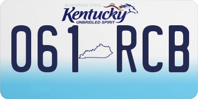 KY license plate 061RCB