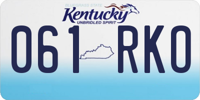 KY license plate 061RKO