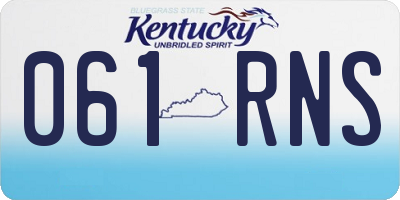 KY license plate 061RNS