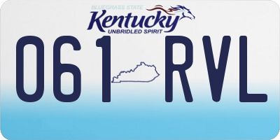 KY license plate 061RVL