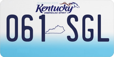 KY license plate 061SGL