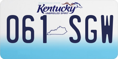 KY license plate 061SGW