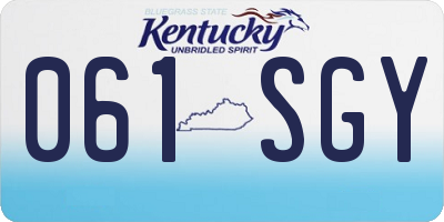 KY license plate 061SGY