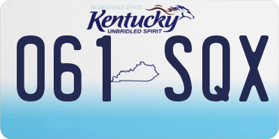 KY license plate 061SQX