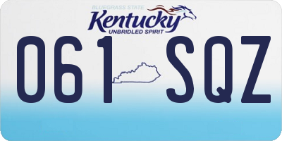KY license plate 061SQZ
