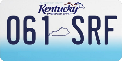 KY license plate 061SRF