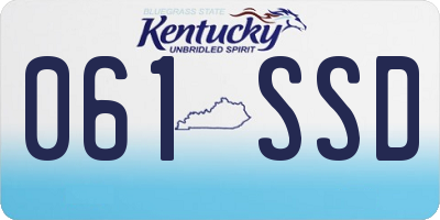 KY license plate 061SSD