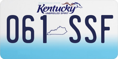 KY license plate 061SSF