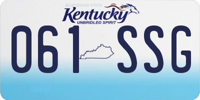 KY license plate 061SSG