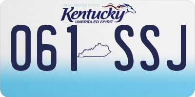 KY license plate 061SSJ