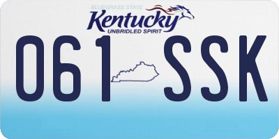 KY license plate 061SSK