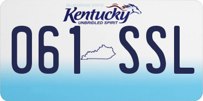 KY license plate 061SSL
