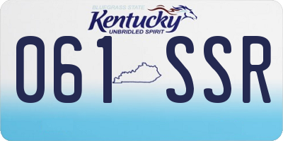 KY license plate 061SSR