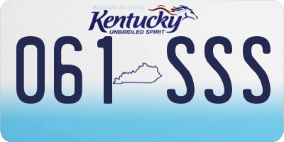 KY license plate 061SSS