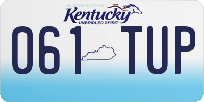 KY license plate 061TUP