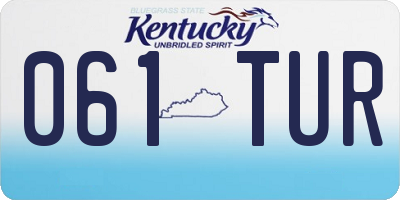 KY license plate 061TUR