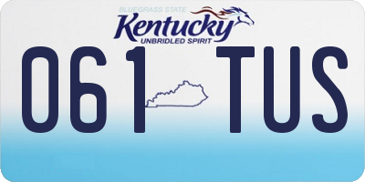 KY license plate 061TUS