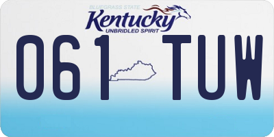 KY license plate 061TUW