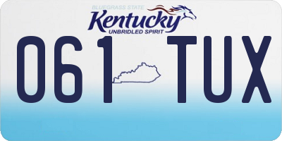 KY license plate 061TUX