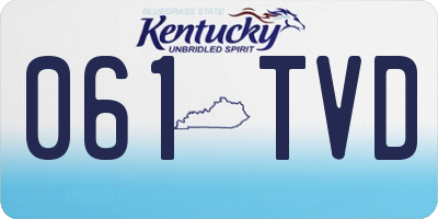 KY license plate 061TVD