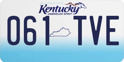 KY license plate 061TVE