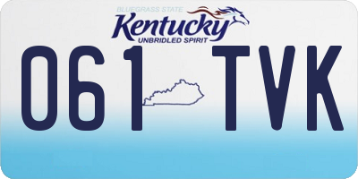 KY license plate 061TVK