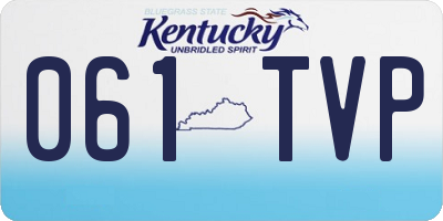 KY license plate 061TVP