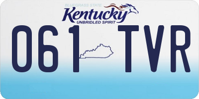 KY license plate 061TVR