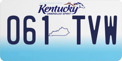 KY license plate 061TVW