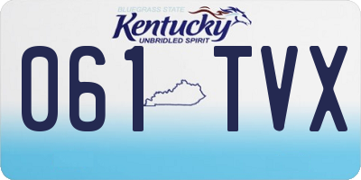 KY license plate 061TVX