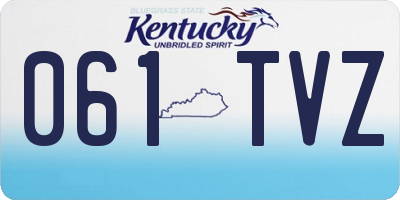 KY license plate 061TVZ