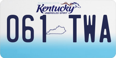 KY license plate 061TWA