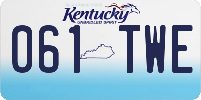 KY license plate 061TWE