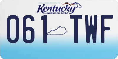 KY license plate 061TWF