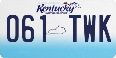 KY license plate 061TWK