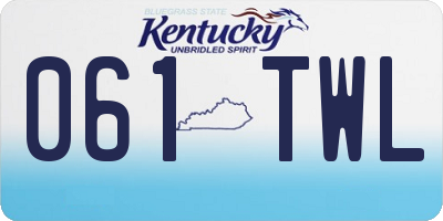 KY license plate 061TWL