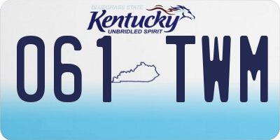 KY license plate 061TWM