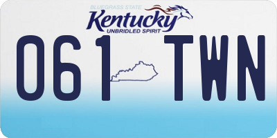 KY license plate 061TWN