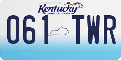 KY license plate 061TWR