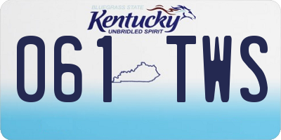 KY license plate 061TWS