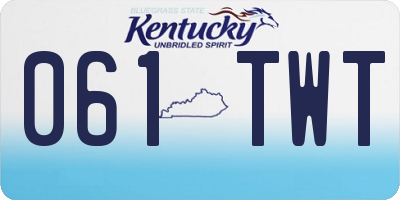 KY license plate 061TWT