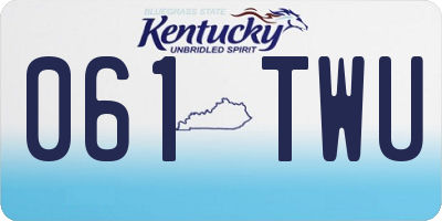 KY license plate 061TWU