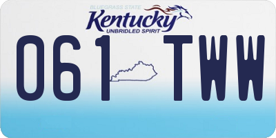 KY license plate 061TWW