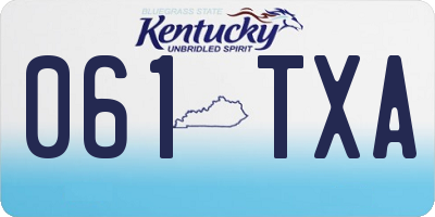 KY license plate 061TXA